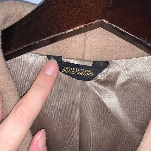 RARE George Taglianetti 100% pure wool beige coat S mark of the worlds best - Picture 3 of 10